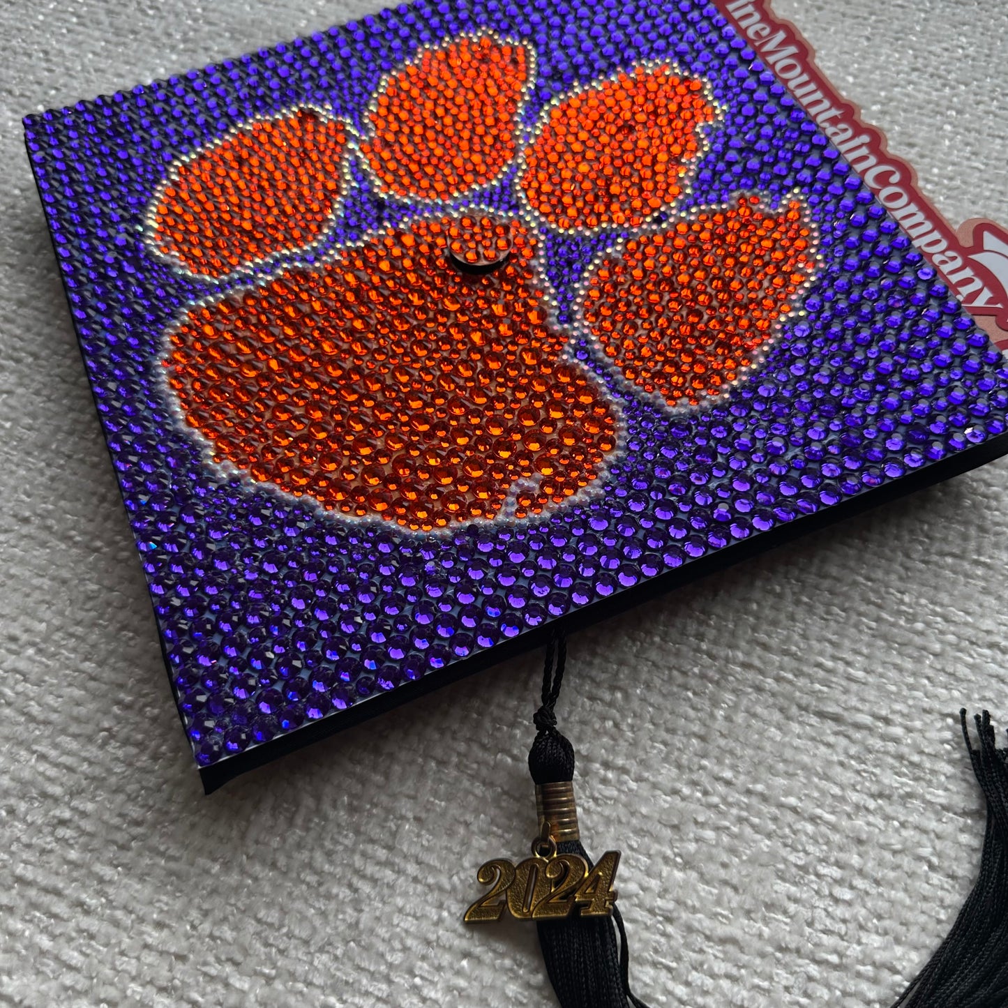 Clemson University Rhinestone Graduation Cap Topper