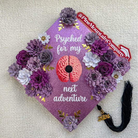 Purple Psychology Themed Graduation Cap Topper