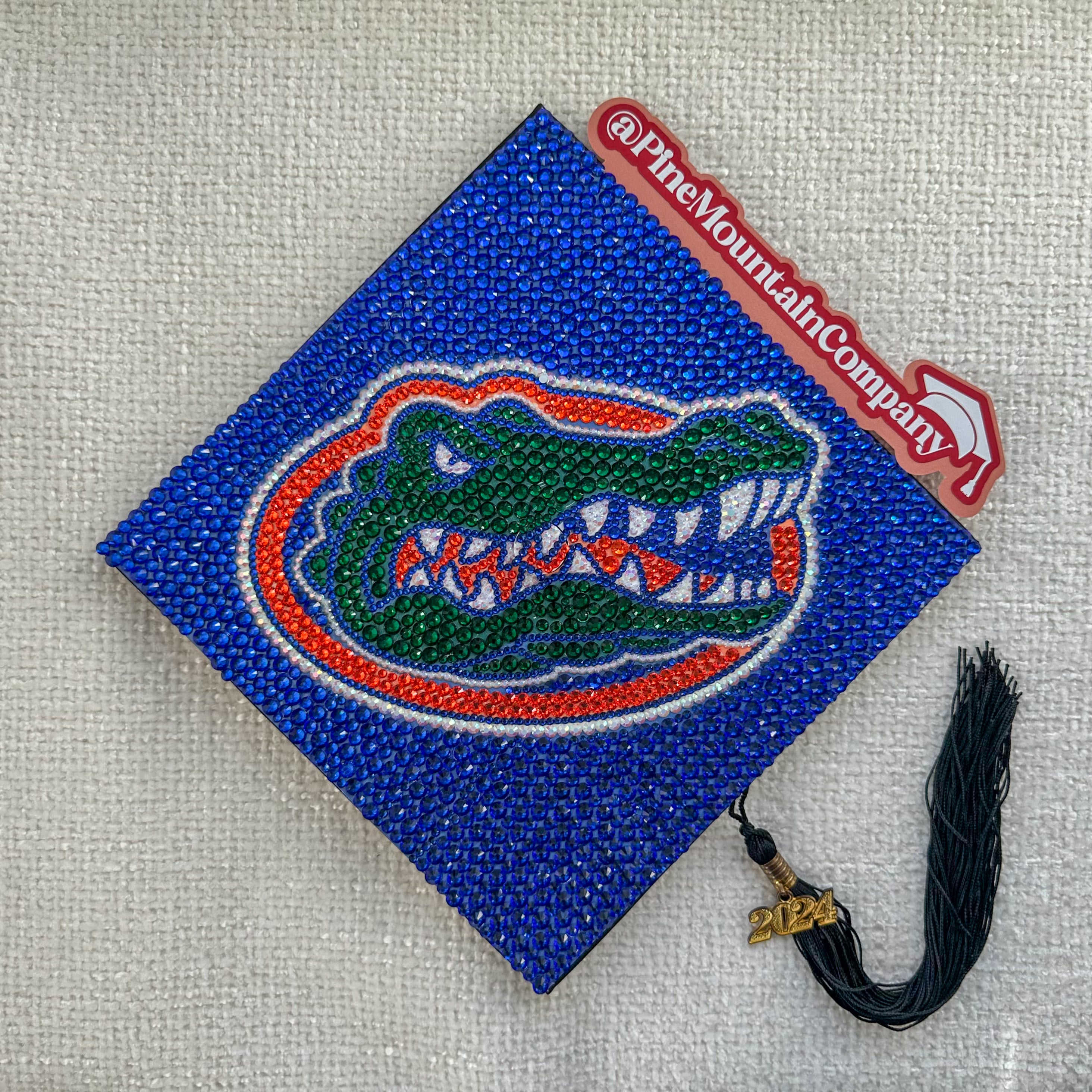 University of Florida Gator Rhinestone Graduation Cap Topper β Pine ...