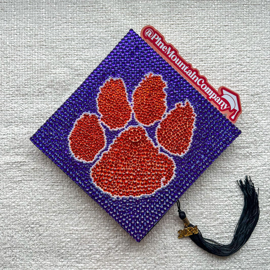 Clemson University Rhinestone Graduation Cap Topper