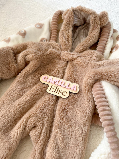 Baby Name Announcement Sign - Wood Hospital Name Plaque