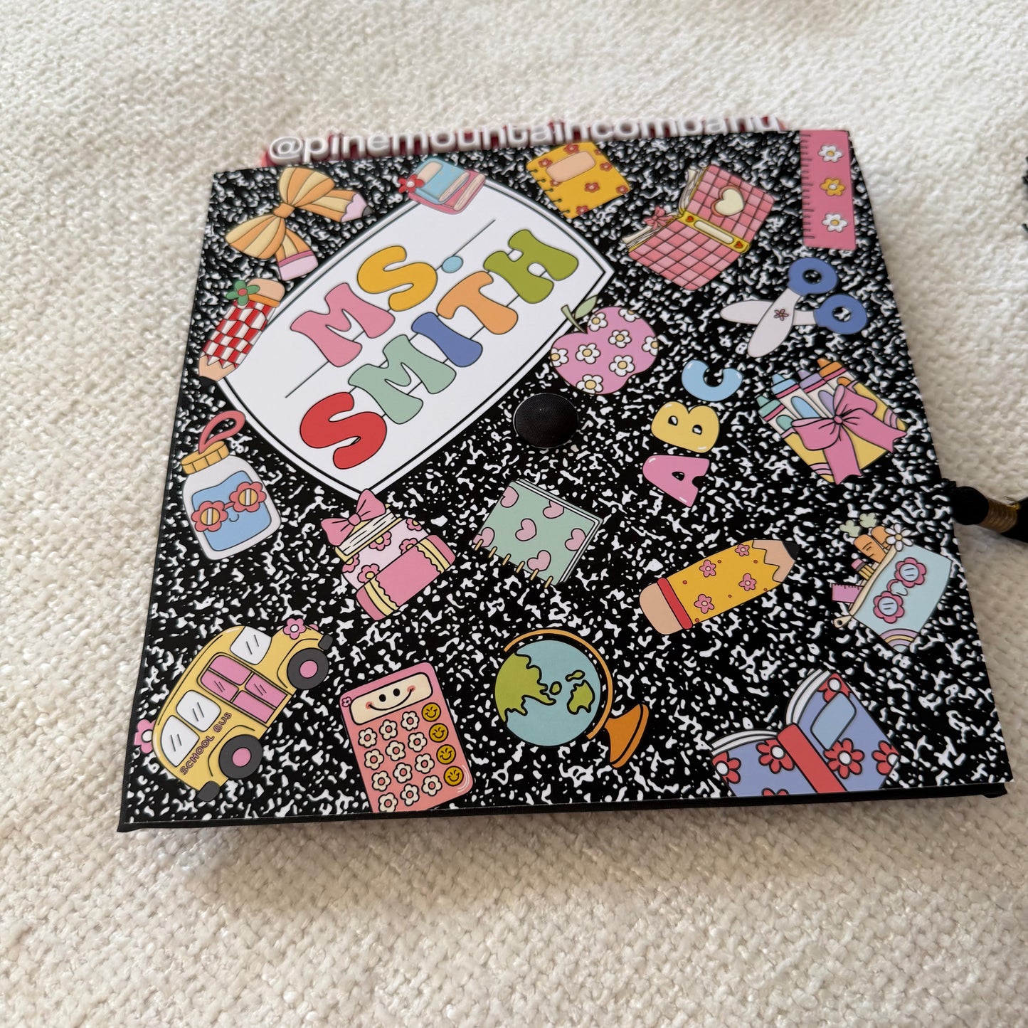 Composition Notebook Teacher Themed Printed Graduation Cap Topper