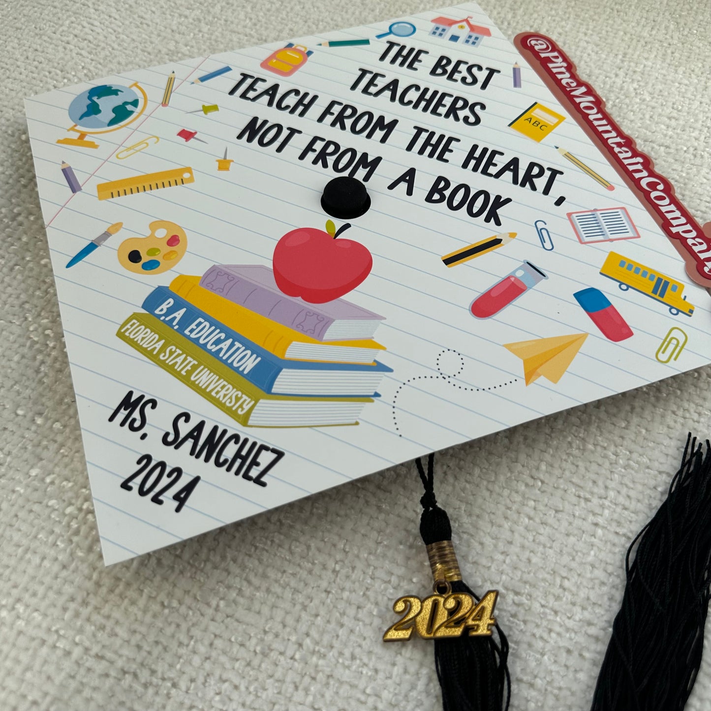 School Teacher Themed Printed Graduation Cap Topper