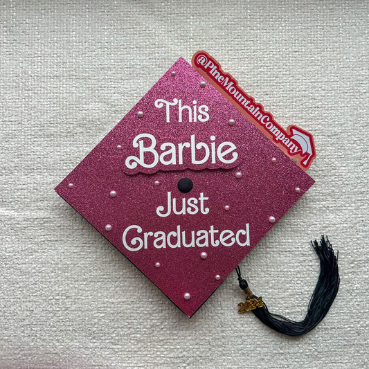 Graduate Barbie Glitter Graduation Cap Topper