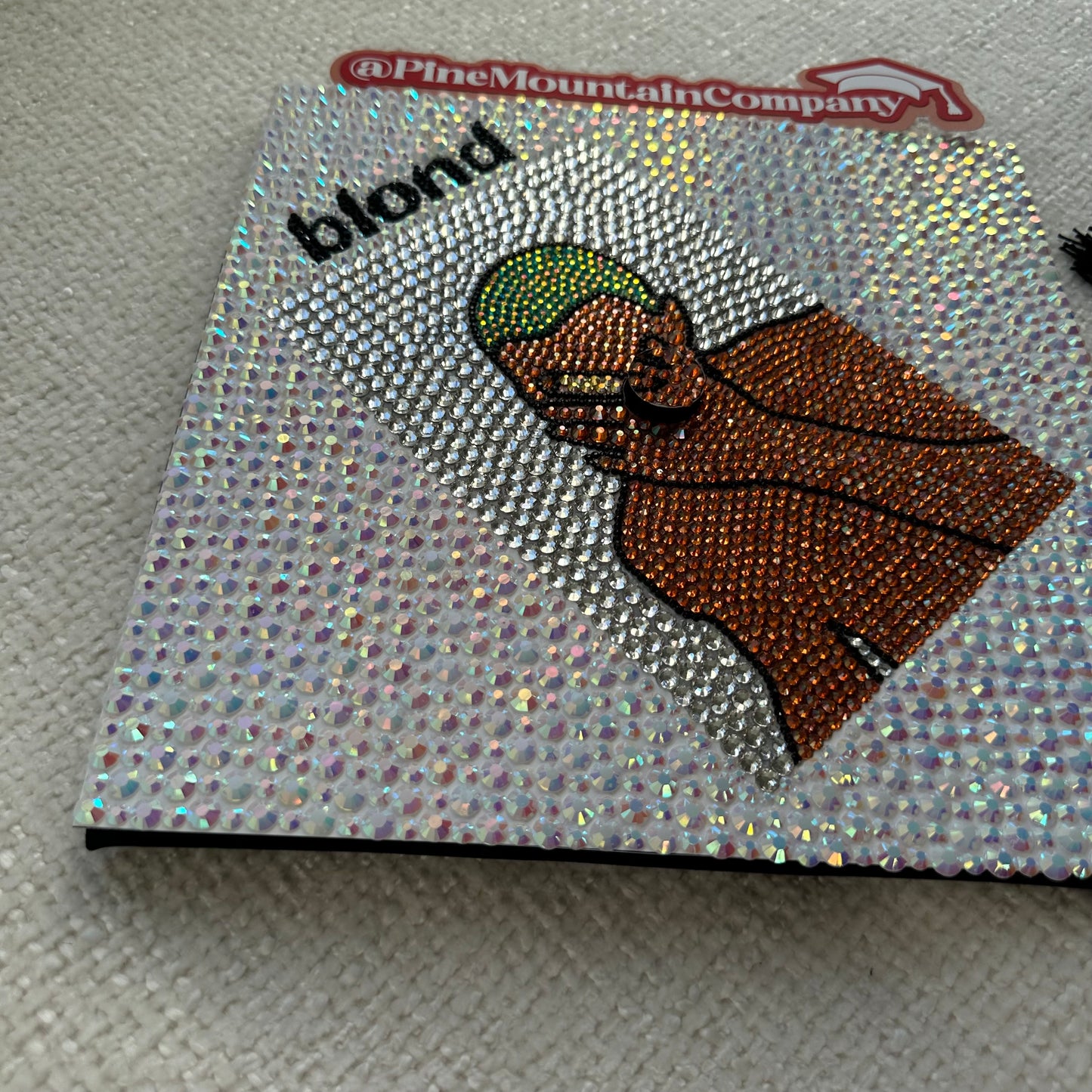 Frank Ocean "Blond" Album Cover Rhinestone Grad Cap Topper