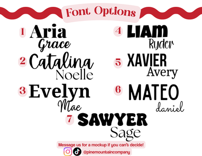 Custom Minimalist Wooden Name Sign