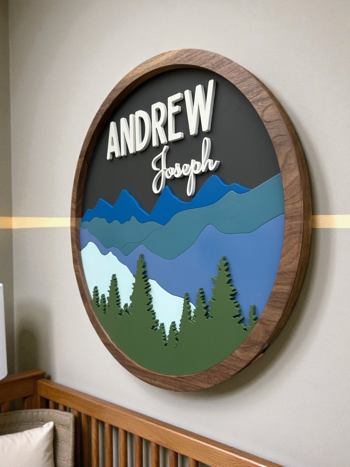 Custom Mountain Name Sign for Nursery or Kids Room
