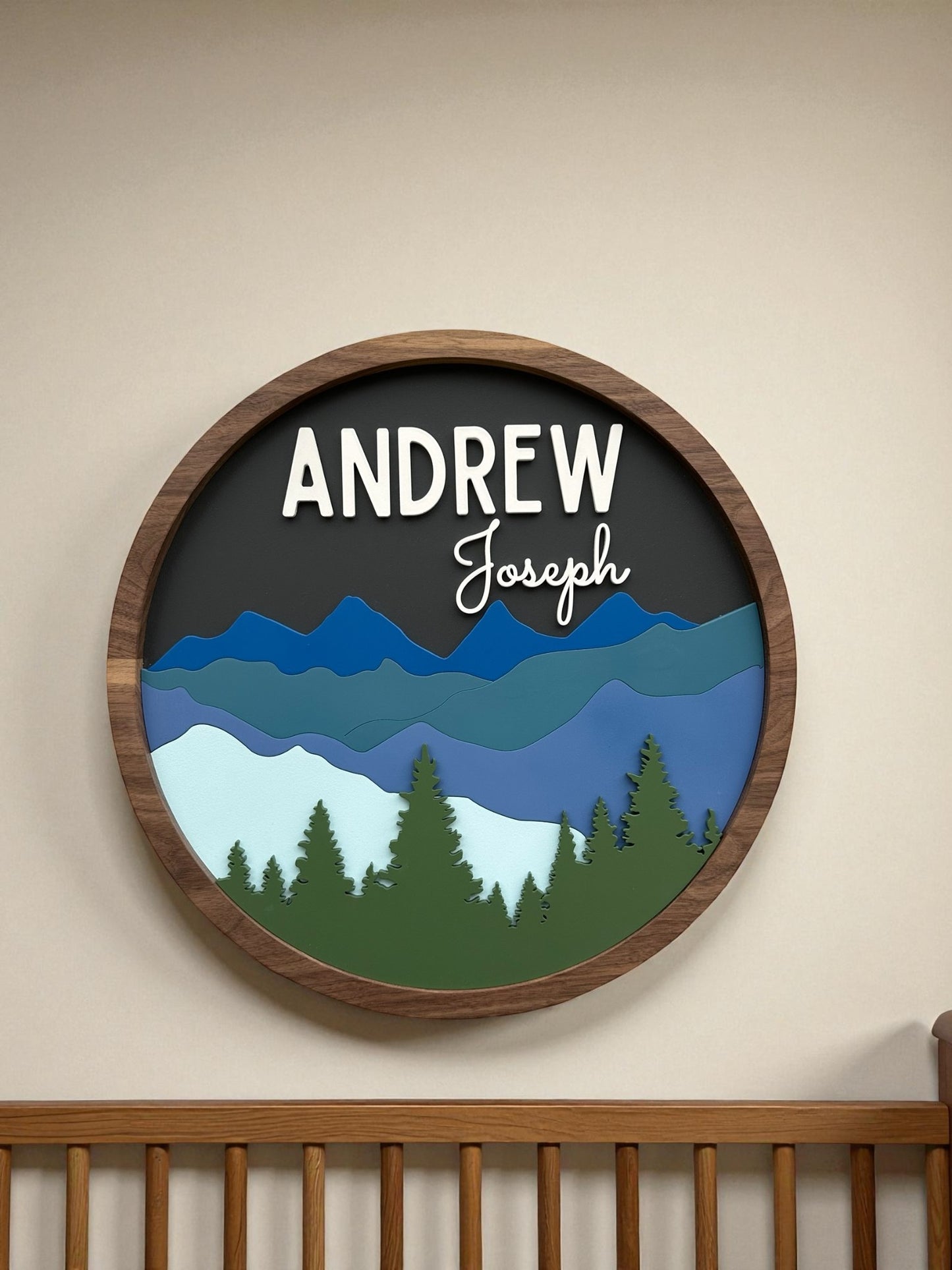 Custom Mountain Name Sign for Nursery or Kids Room