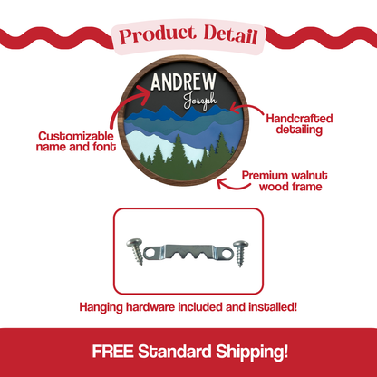 Custom Mountain Name Sign for Nursery or Kids Room