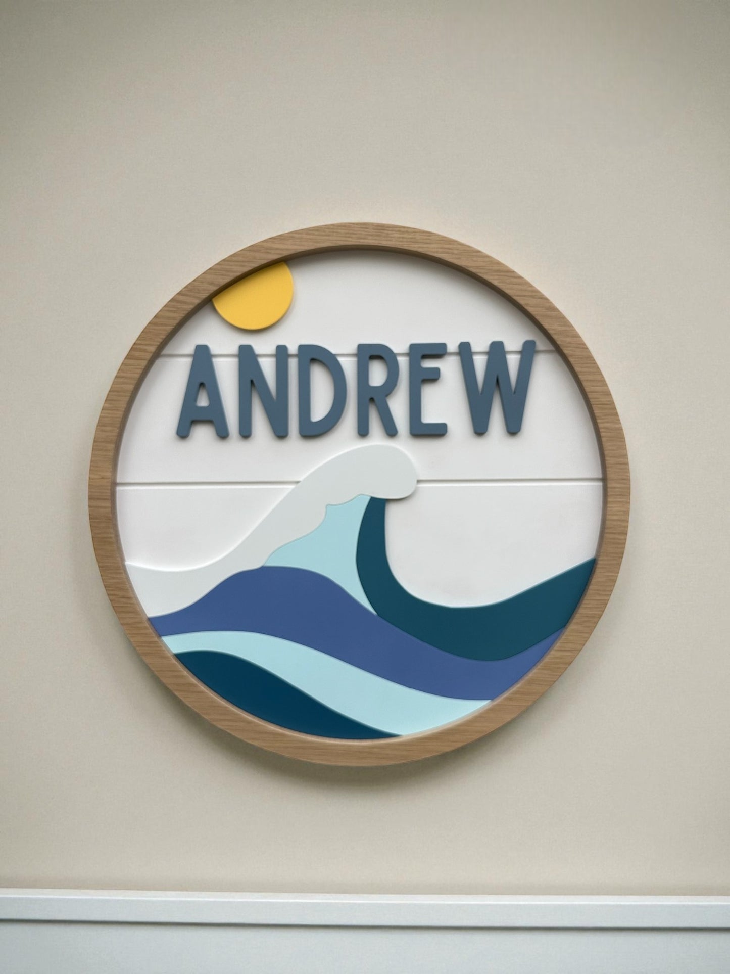 Custom Coastal Name Sign for Nursery or Kids Room