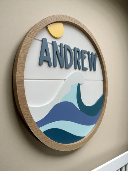 Custom Coastal Name Sign for Nursery or Kids Room