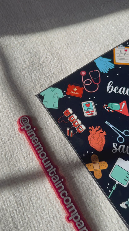 "It's A Beautiful Day To Save Lives" Medical and Healthcare Themed Premade Graduation Cap Topper