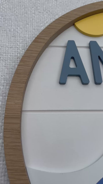 Custom Coastal Name Sign for Nursery or Kids Room