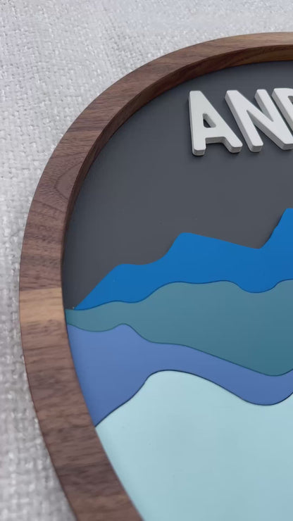 Custom Mountain Name Sign for Nursery or Kids Room