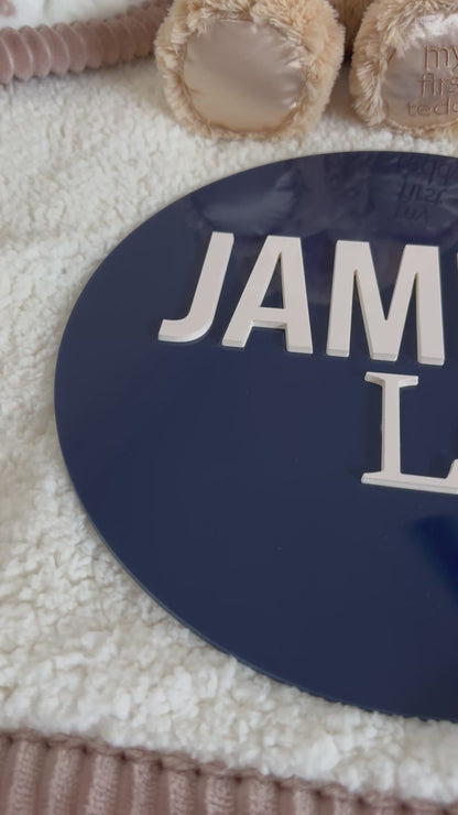 Acrylic Round Baby Name Sign