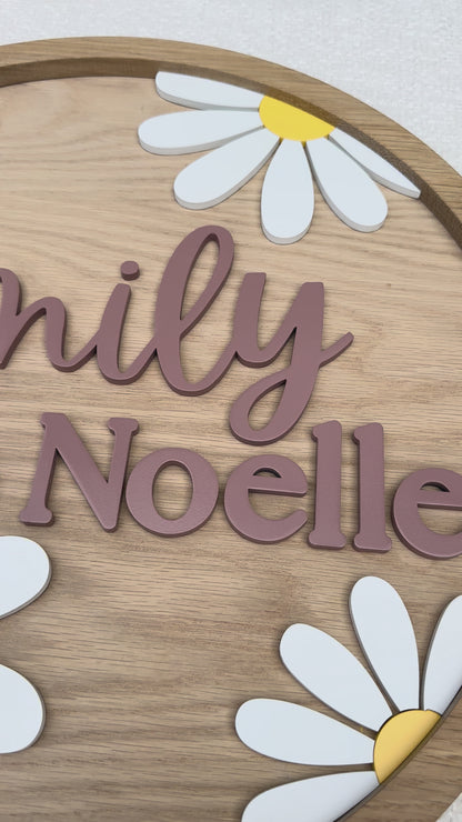 Custom Daisy Name Sign for Nursery or Kids Room