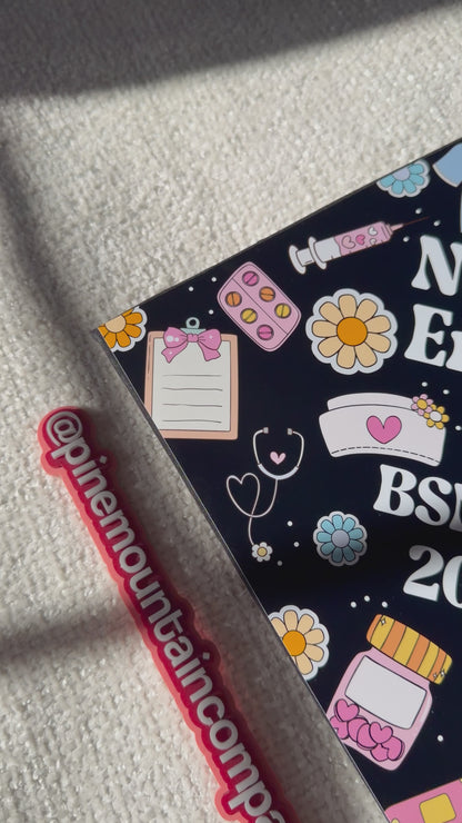 Retro Daisy Nursing RN Themed Printed Graduation Cap Topper