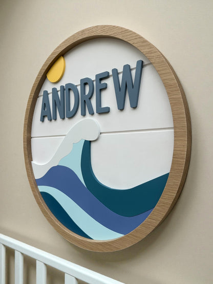 Custom Coastal Name Sign for Nursery or Kids Room